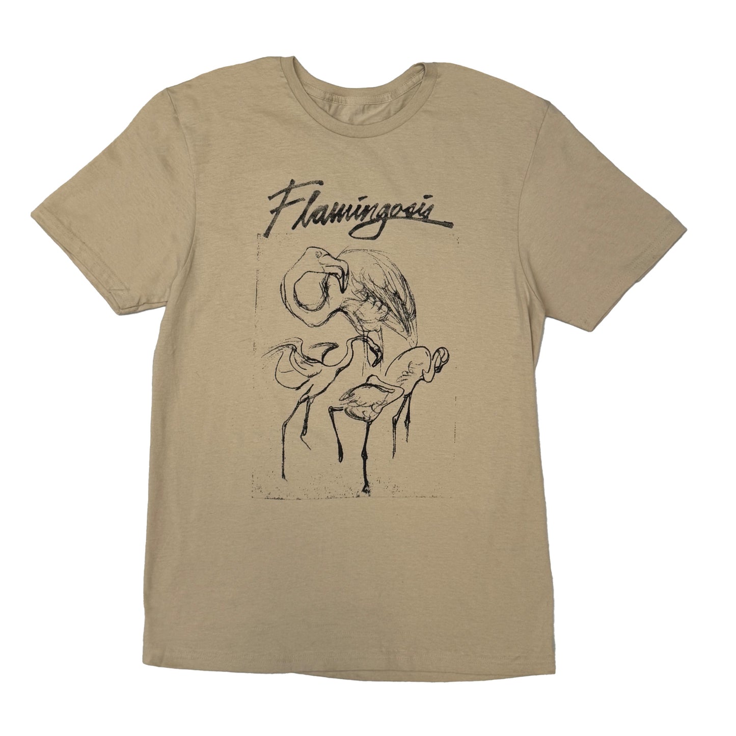 FLAMINGOS SKETCH TEE - SAND