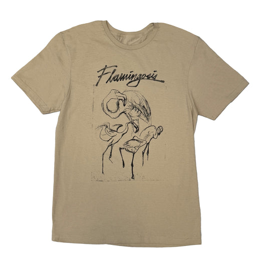 FLAMINGOS SKETCH TEE - SAND